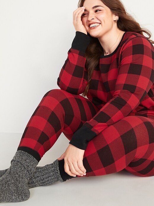 Image number 3 showing, Patterned Thermal-Knit Plus-Size Long-Sleeve Tee