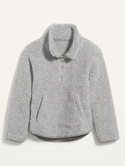 Relaxed Cozy Sherpa Half-Zip Sweatshirt for Women | Old Navy