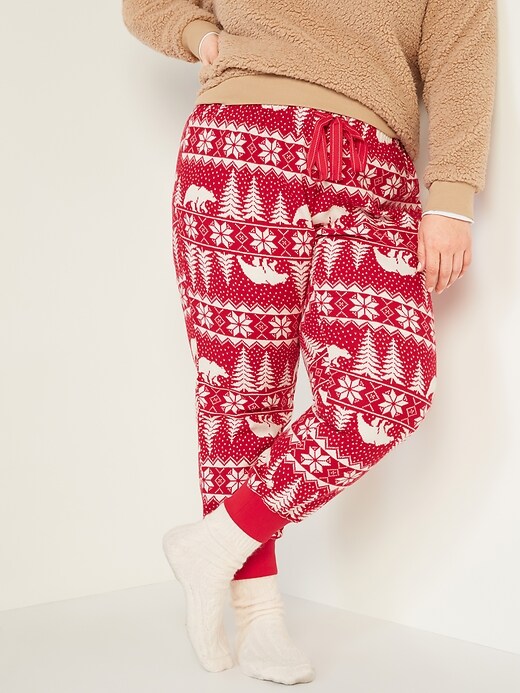 View large product image 1 of 2. Patterned Flannel Jogger Plus-Size Pajama Pants