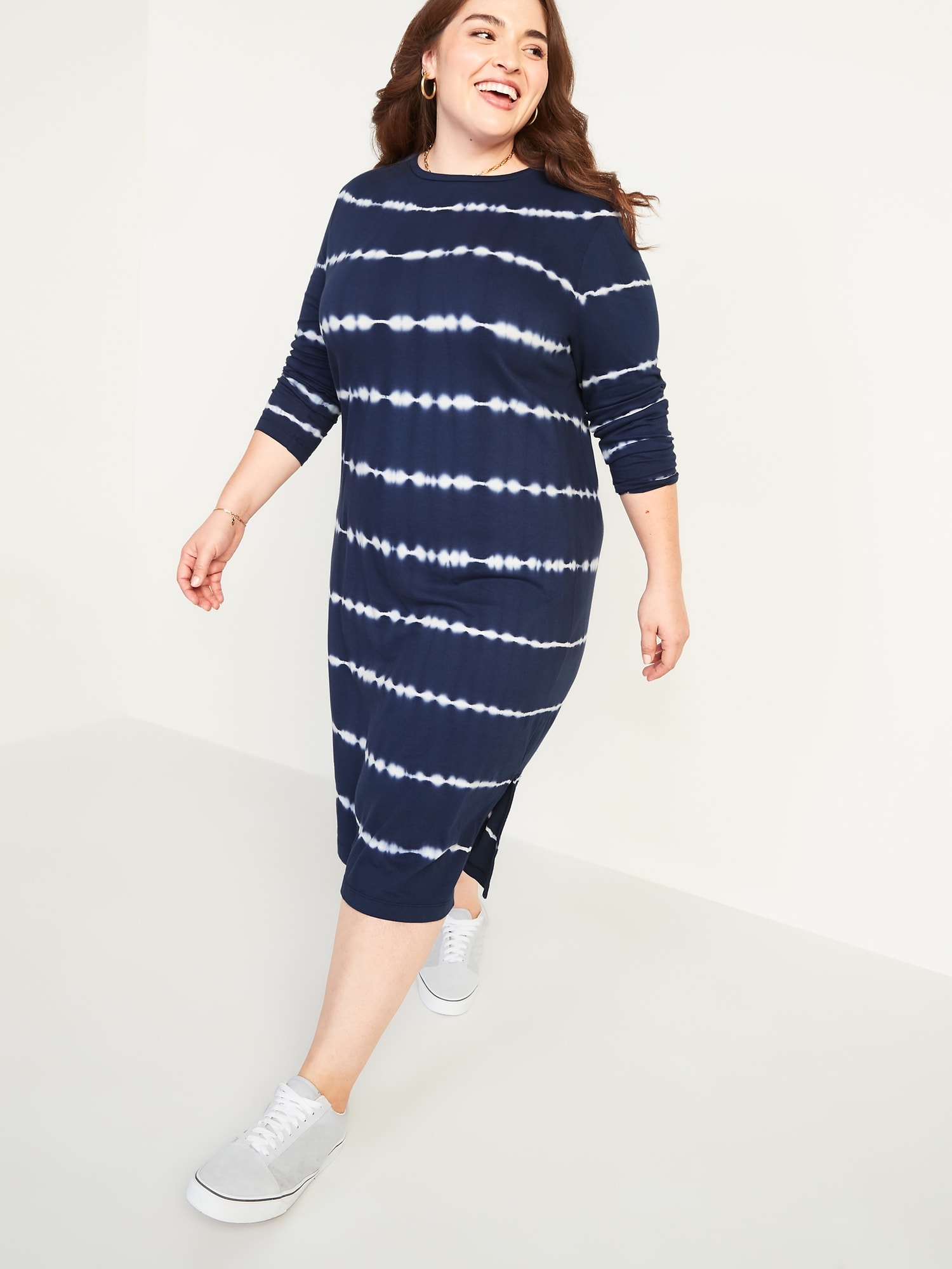 Navy shift shop dress plus size