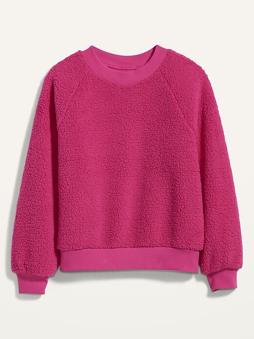 View large product image 2 of 2. Loose Cozy Sherpa Sweatshirt for Women