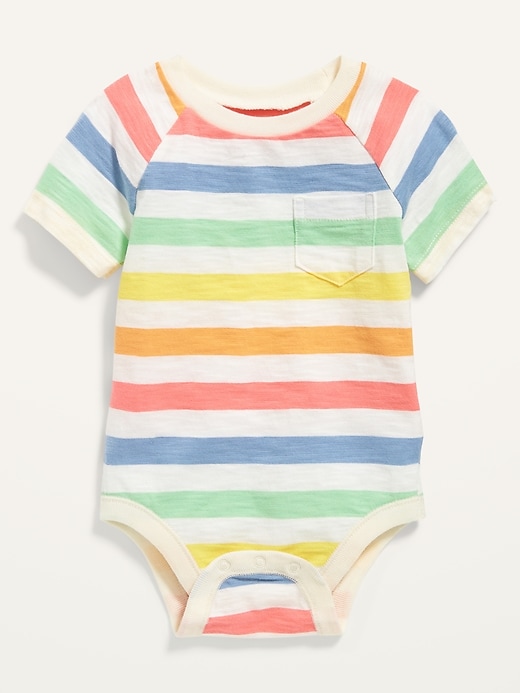 View large product image 1 of 2. Unisex Slub-Knit Raglan Bodysuit For Baby