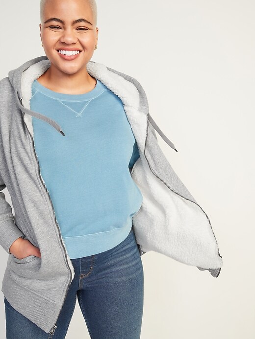 Kcocoo Hoodies for Women Sherpa Jacket Warm Winter Fleece Sweatshirt Button  Down Fleece Lined Fuzzy Jackets Outerwear(Navy#02 - ShopStyle