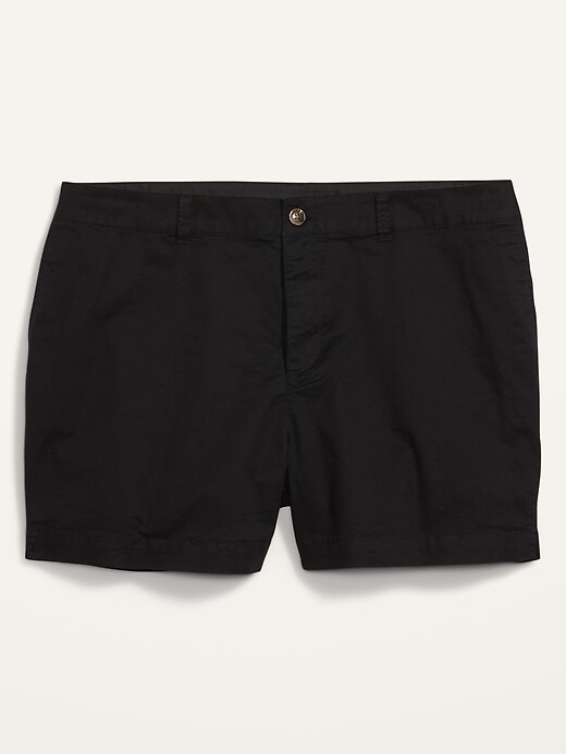 View large product image 1 of 1. High-Waisted Twill Plus-Size Everyday Shorts -- 5-inch inseam