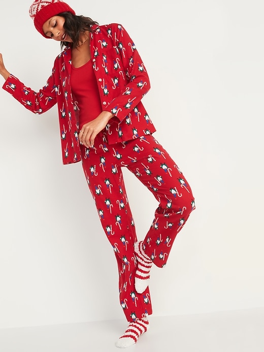 Voir une image plus grande du produit 1 de 2. Pyjama en flanelle à motifs pour femme