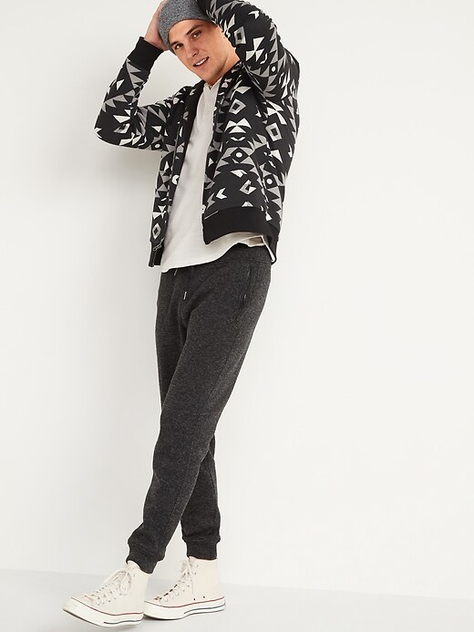 Image number 3 showing, Cozy Sherpa-Lined Patterned Zip Hoodie