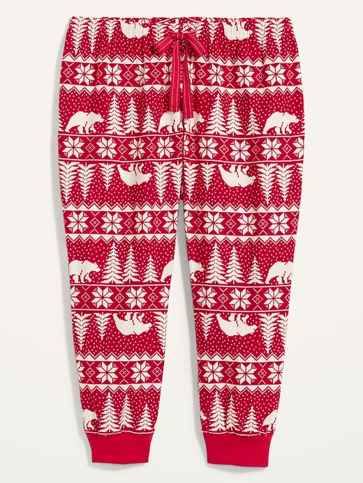 View large product image 2 of 2. Patterned Flannel Jogger Plus-Size Pajama Pants