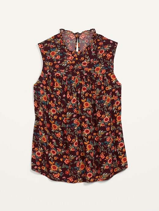 Image number 4 showing, Ruffled High-Neck Floral-Print Sleeveless Top for Women
