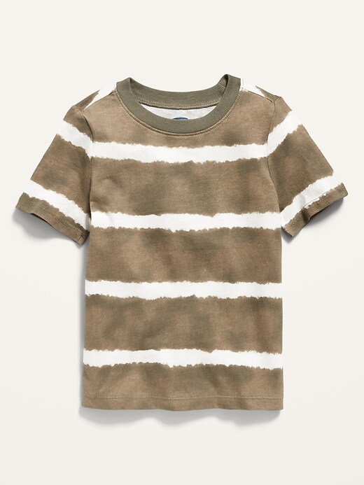 View large product image 1 of 2. Unisex Striped Short-Sleeve Tie-Dye T-Shirt for Toddler