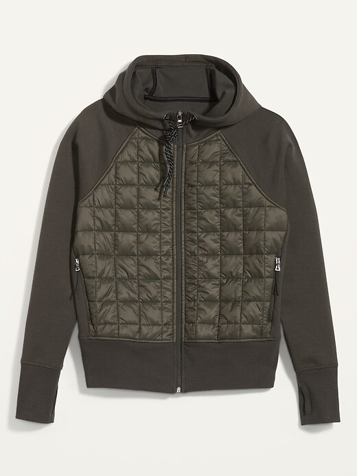 Image number 4 showing, Dynamic Fleece Quilted Hybrid Zip Hooded Jacket