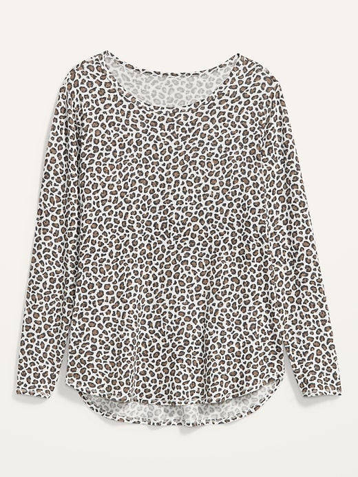 Image number 4 showing, Cozy Plus-Knit Patterned Plus-Size Long-Sleeve Tee