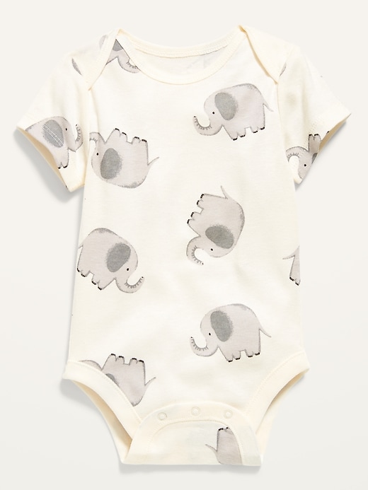 View large product image 1 of 1. Unisex Printed Short-Sleeve Bodysuit for Baby