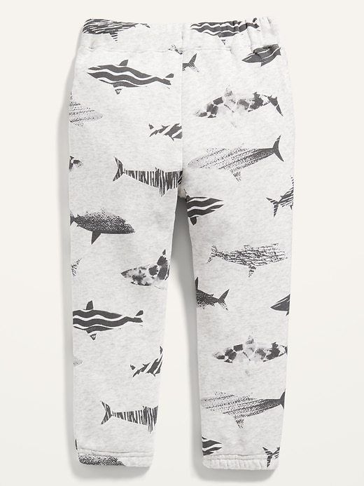 Voir une image plus grande du produit 2 de 2. Pantalon en coton ouaté unisexe en U à imprimé de requin pour tout-petit