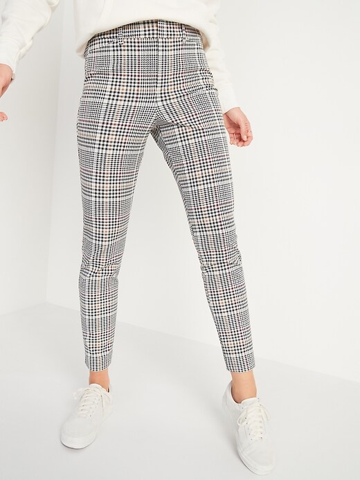 Image number 1 showing, High-Waisted Patterned Pixie Skinny Ankle Pants for Women