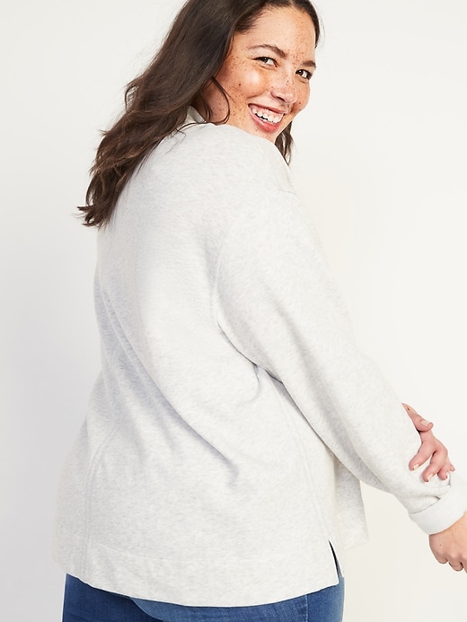 Image number 2 showing, Oversized Graphic Mock-Neck French Terry Plus-Size Sweatshirt