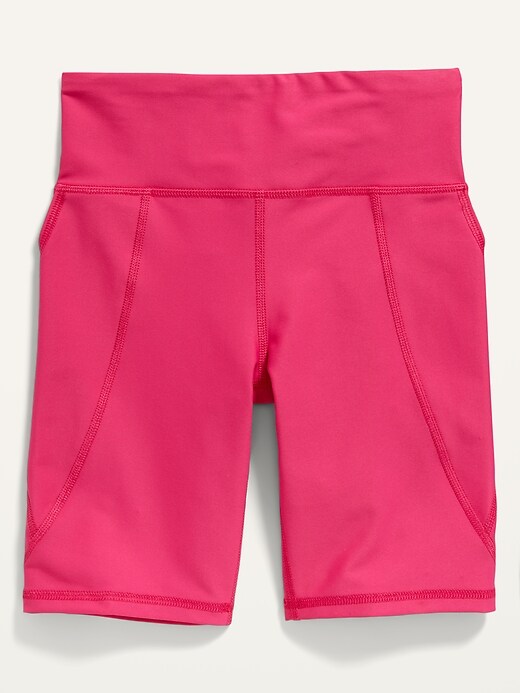View large product image 1 of 1. High-Waisted PowerSoft Side-Pocket Biker Shorts for Girls