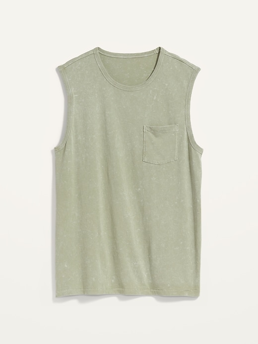 View large product image 1 of 1. Vintage Garment-Dyed Gender-Neutral Sleeveless T-Shirt for Adults