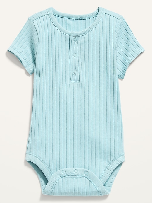 Voir une image plus grande du produit 1 de 1. Cache-couche henley unisexe en tricot côtelé pour Bébé