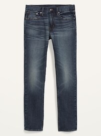 Slim Rigid Non-Stretch Dark-Wash Jeans for Men