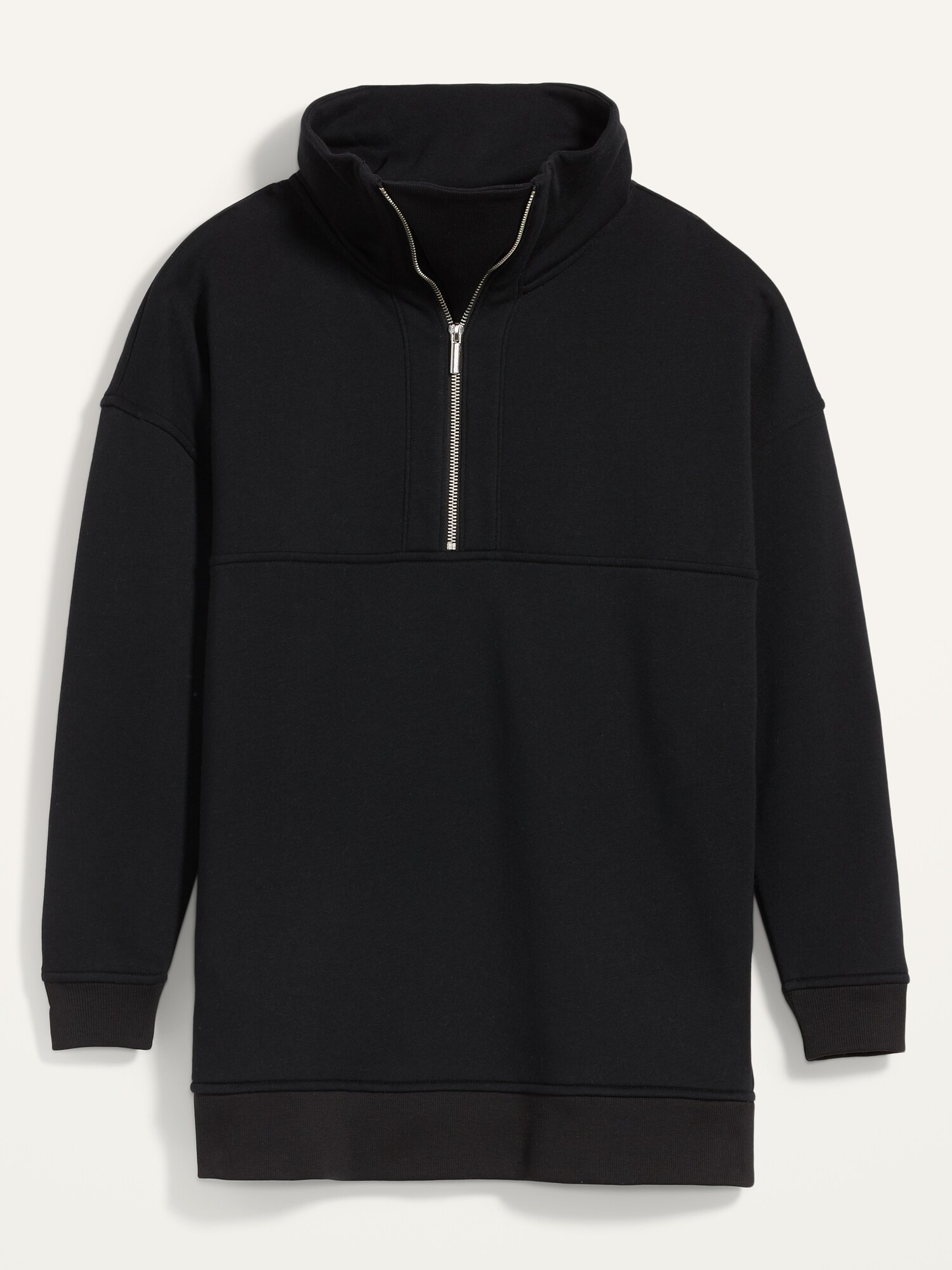Oversized Half-Zip French Terry Funnel-Neck Sweatshirt | Old