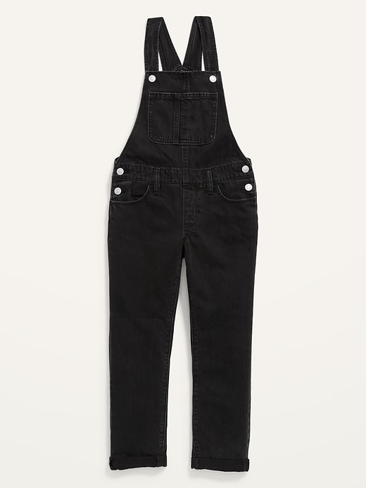 View large product image 1 of 2. Black-Wash Jean Overalls for Girls