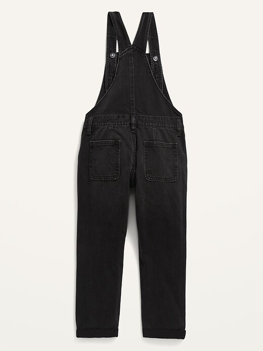 View large product image 2 of 2. Black-Wash Jean Overalls for Girls