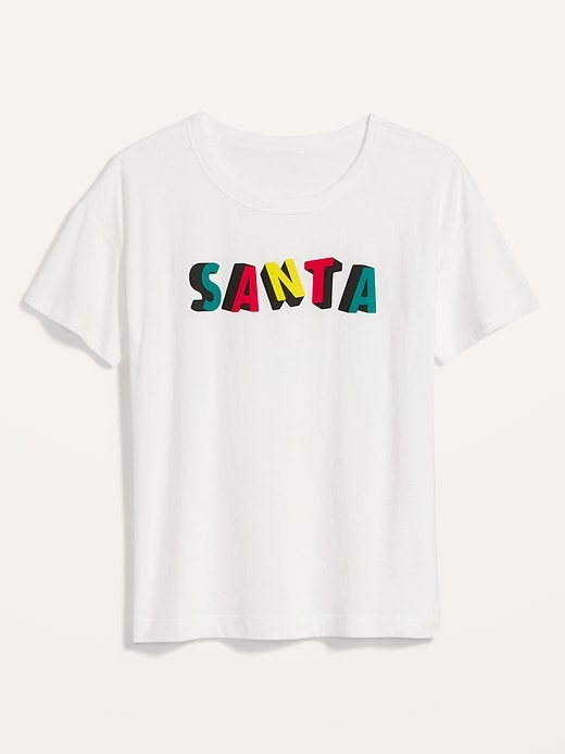 View large product image 2 of 2. Loose-Fit Christmas Graphic Easy Tee for Women