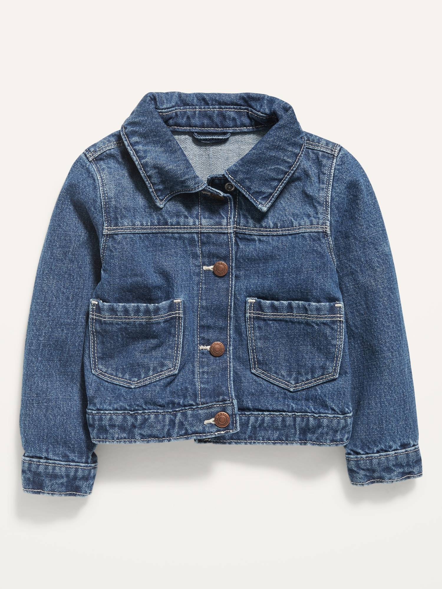 Medium-Wash Jean Workwear Jacket for Toddler Girls | Old Navy