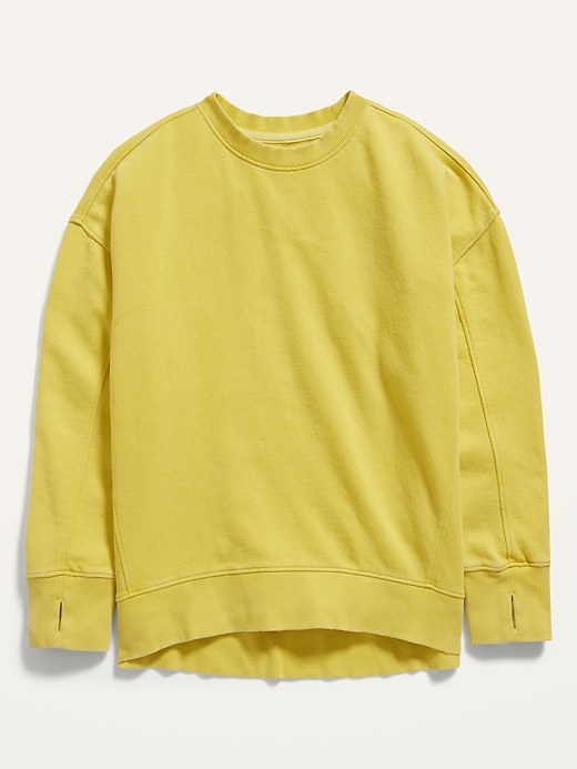 View large product image 1 of 1. Oversized French Terry Hi-Lo Pullover Sweatshirt for Girls