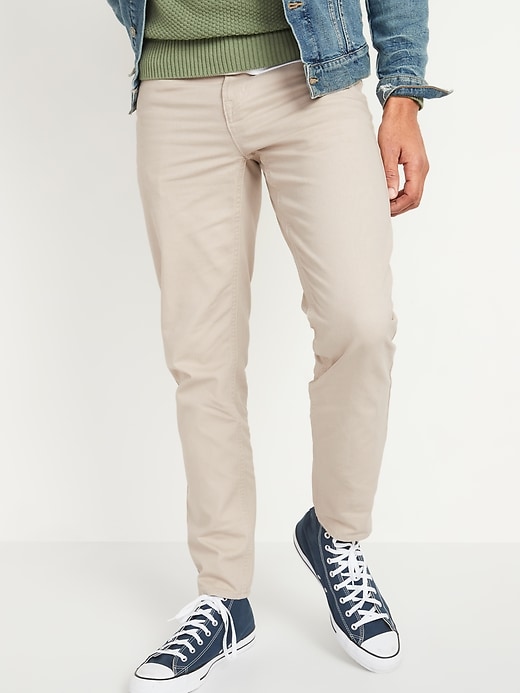Old Navy Athletic Taper Non-Stretch Twill Five-Pocket Pants for Men. 1