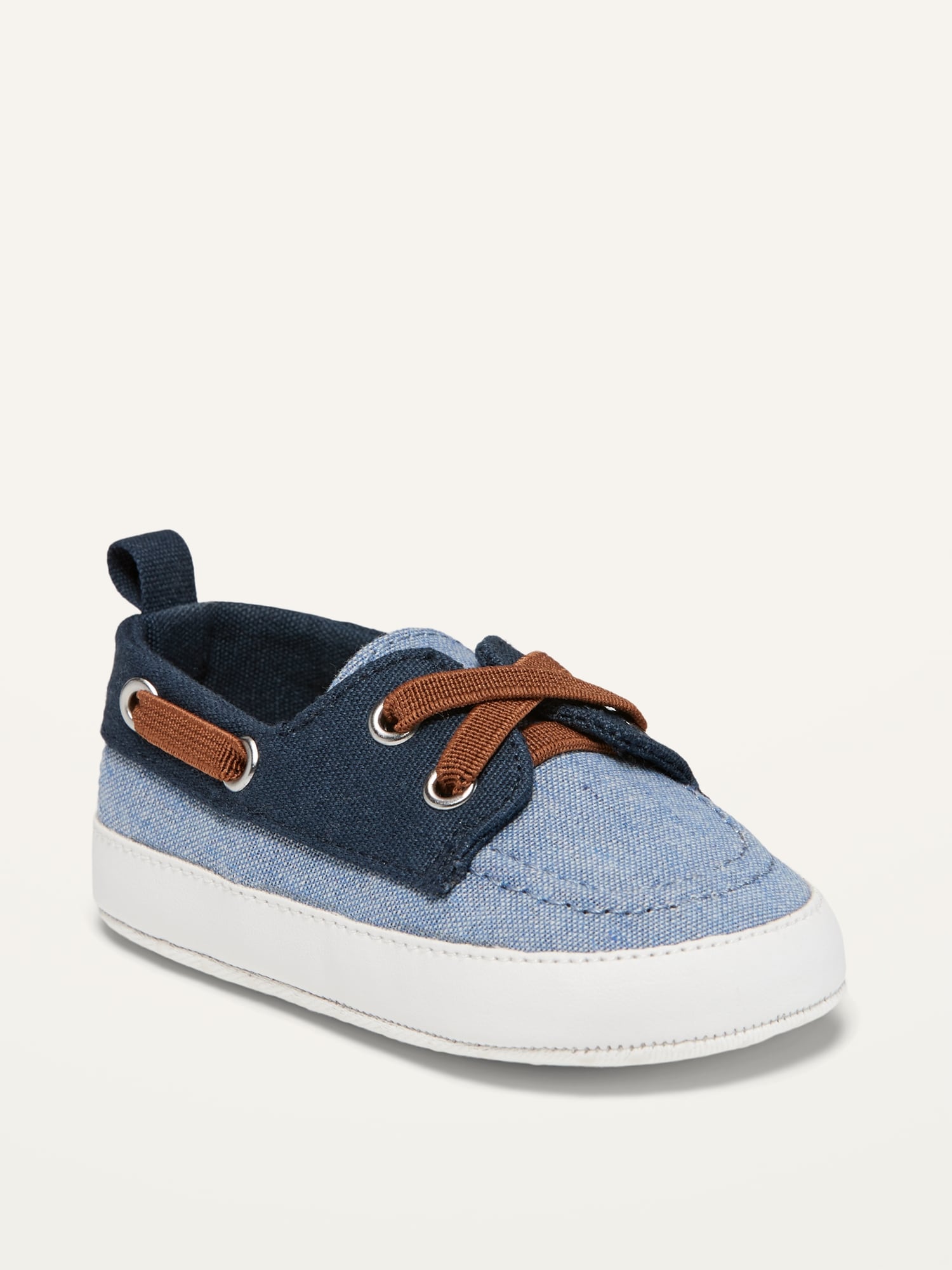 Color-Blocked Canvas Boat Shoes for Baby