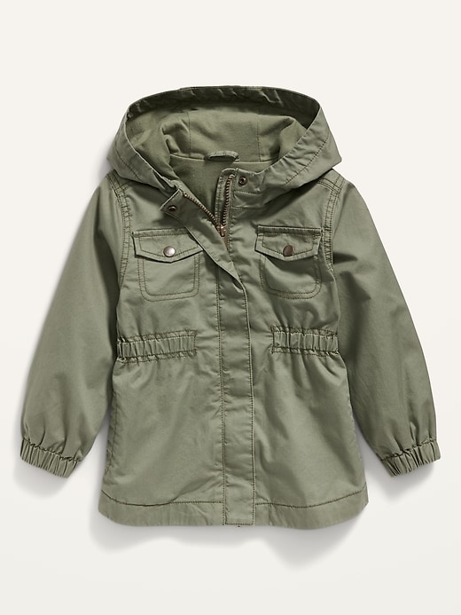 View large product image 1 of 2. Hooded Twill Utility Scout Jacket for Toddler Girls