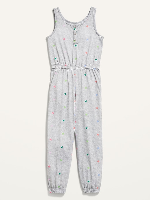 View large product image 1 of 1. Sleeveless Printed Pajama Jumpsuit for Girls