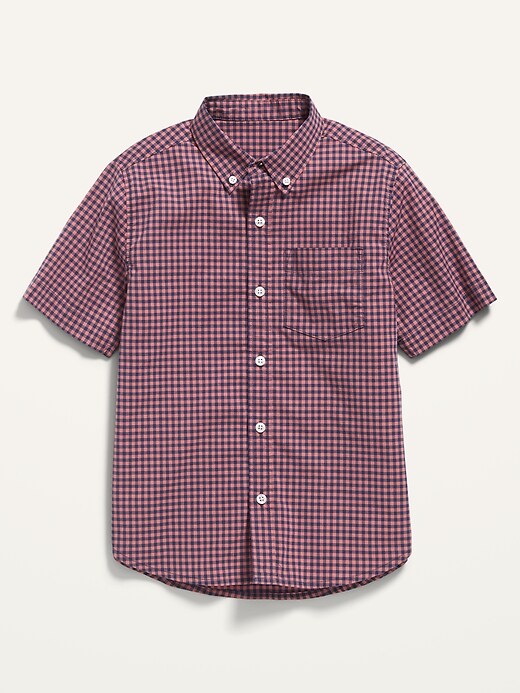View large product image 1 of 2. Built-In Flex Short-Sleeve Plaid Pocket Shirt for Boys