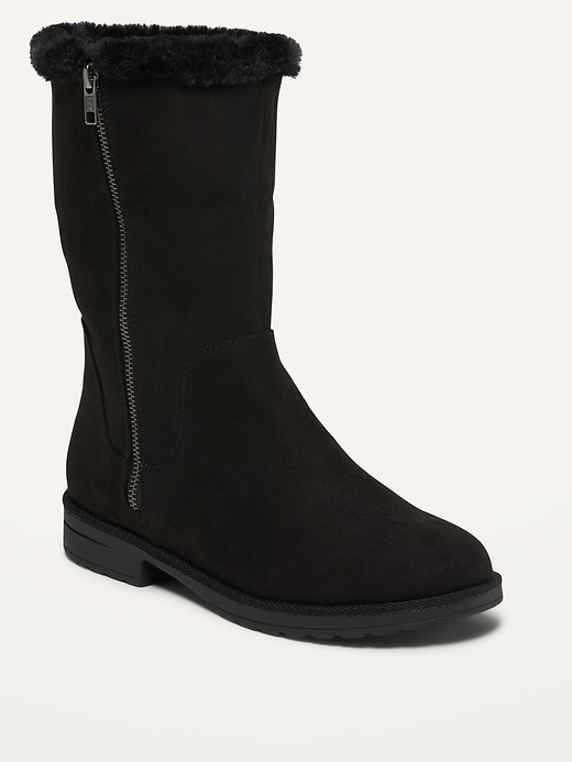 Image number 1 showing, Water-Repellent Faux-Fur Lined Ankle Boots
