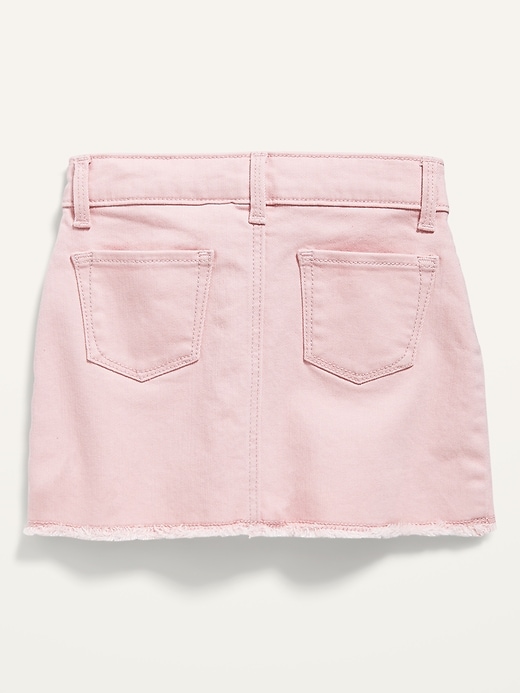 View large product image 2 of 2. Frayed-Hem Pop-Color Jean Skirt for Toddler Girls