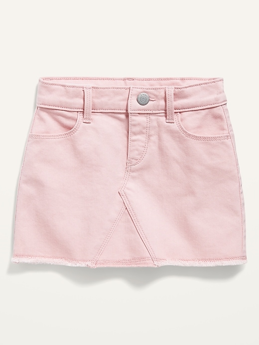 View large product image 1 of 2. Frayed-Hem Pop-Color Jean Skirt for Toddler Girls