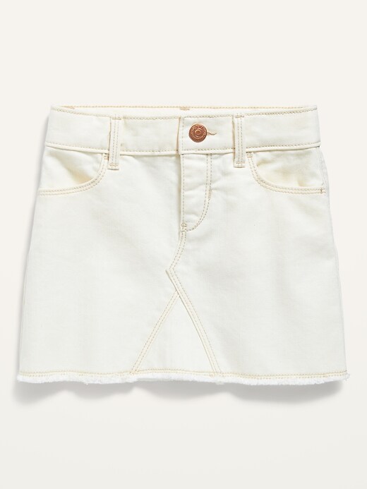 View large product image 1 of 1. Frayed-Hem Pop-Color Jean Skirt for Toddler Girls