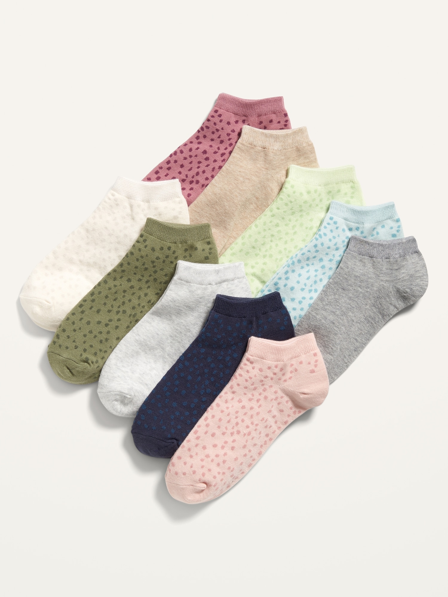 Printed 10-Pack Ankle Socks for Girls