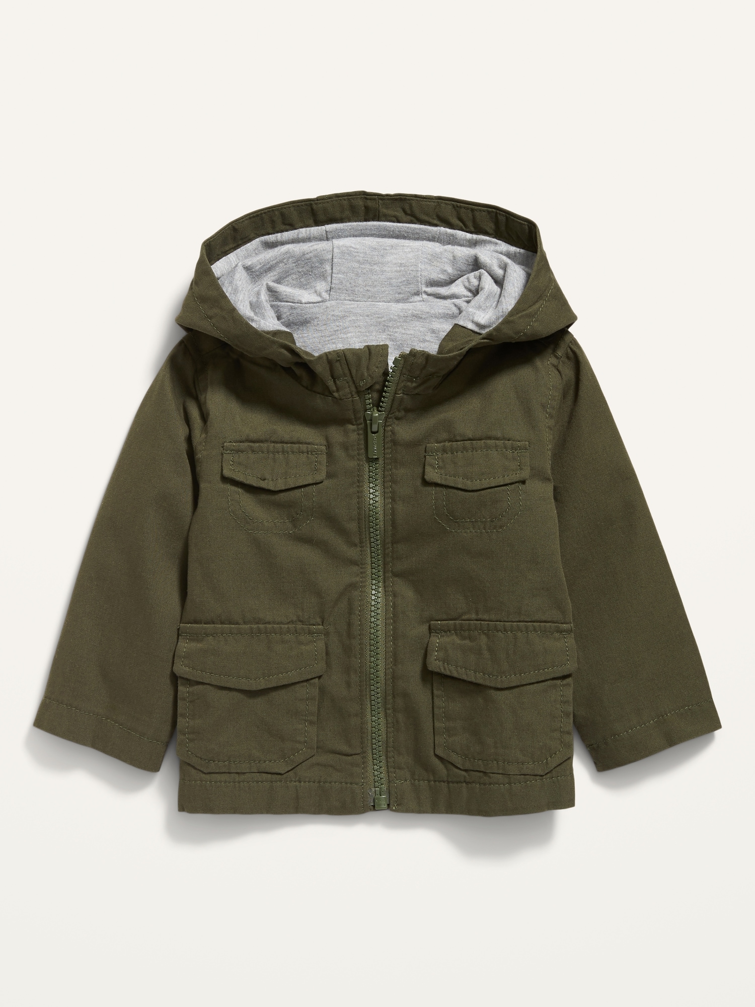 Unisex Hooded Canvas Utility Jacket for Baby