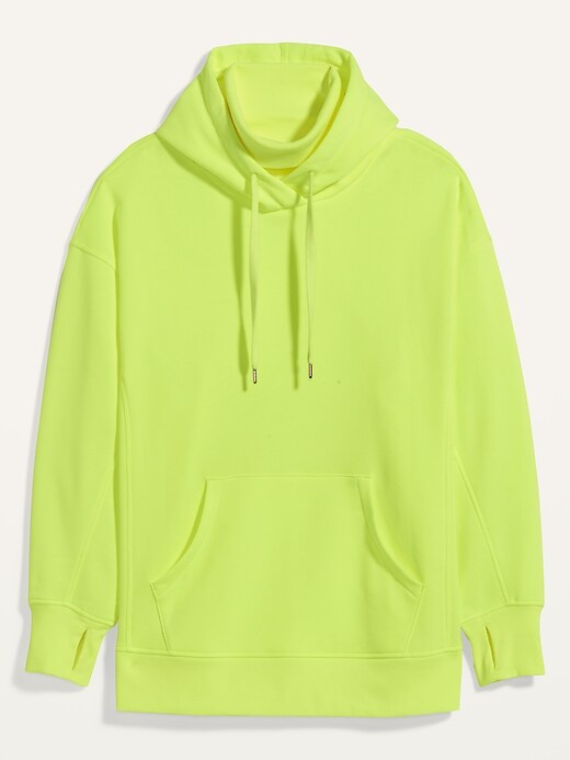 View large product image 2 of 2. Oversized Rib-Knit Funnel Neck Plus-Size Pullover Hoodie