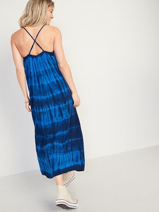 Image number 2 showing, Specially Dyed Sleeveless Maxi Shift Dress for Women