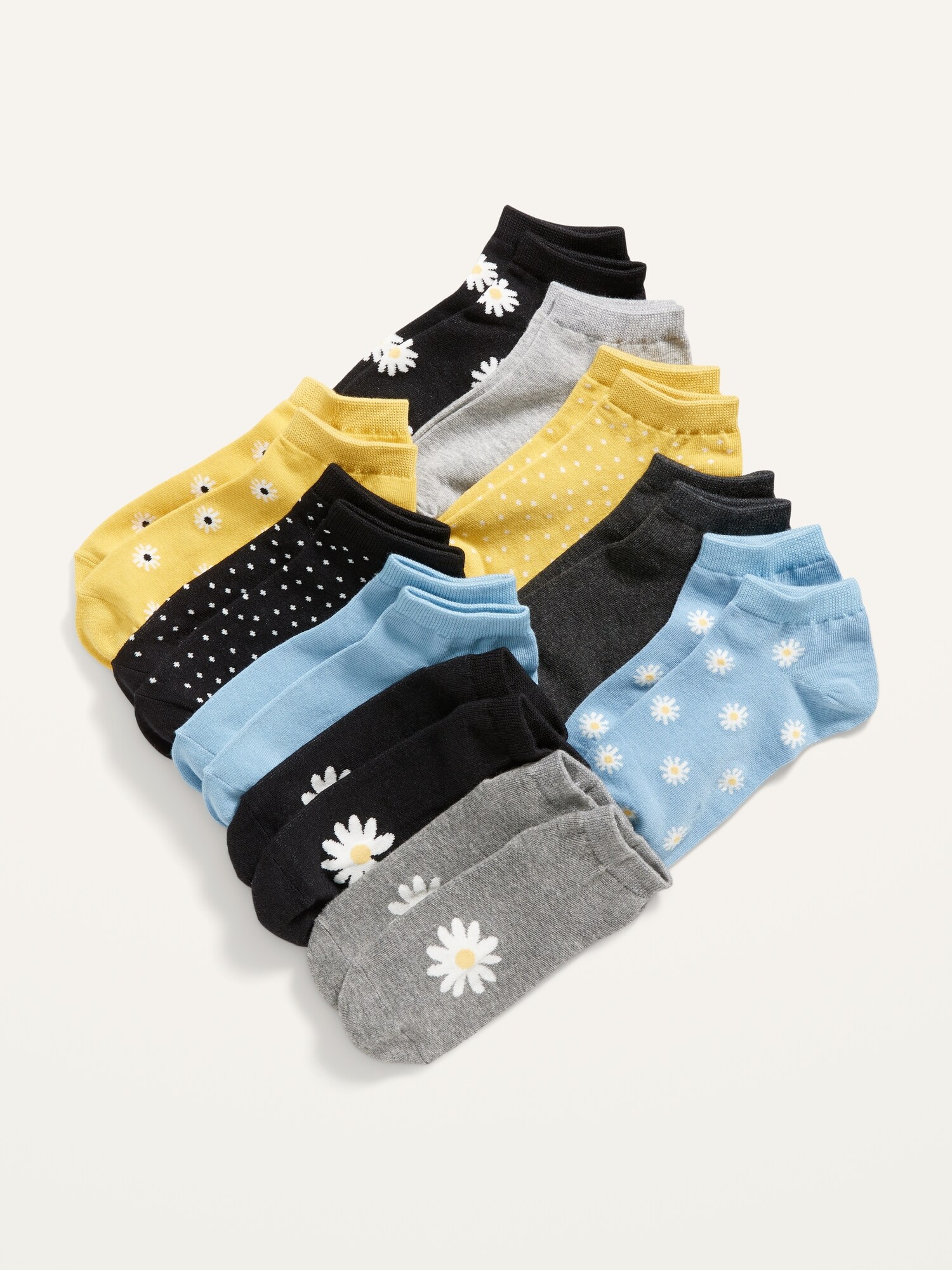 Printed 10-Pack Ankle Socks for Girls