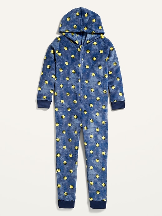 View large product image 1 of 2. Matching Gender-Neutral Cozy Hooded Pajama One-Piece For Kids