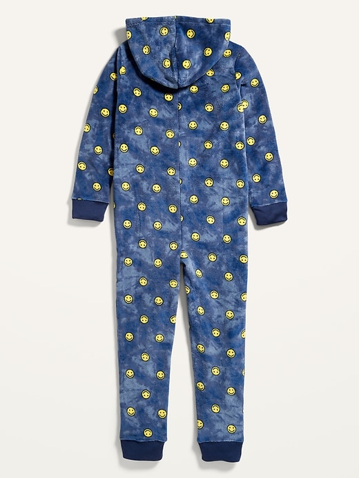 View large product image 2 of 2. Matching Gender-Neutral Cozy Hooded Pajama One-Piece For Kids