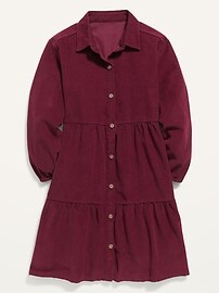 View large product image 3 of 3. Tiered Corduroy Shirt Dress for Girls