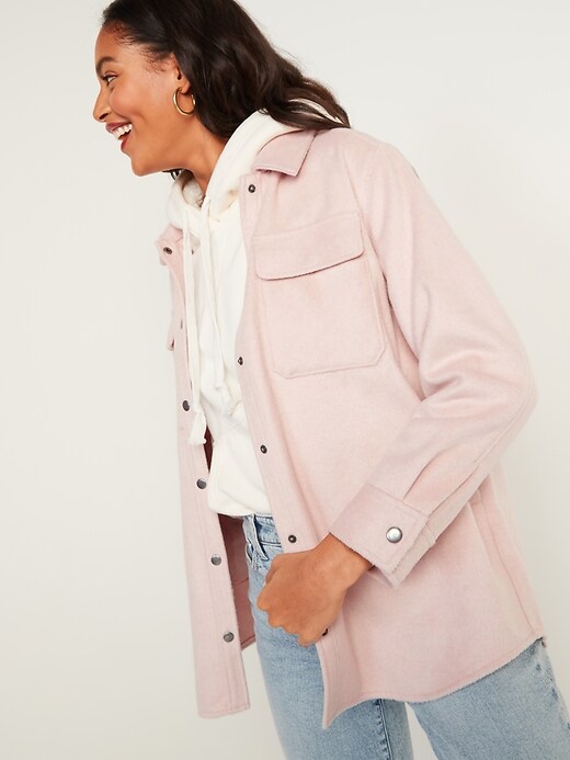 Soft Brushed Utility Shirt Jacket for Women Old Navy