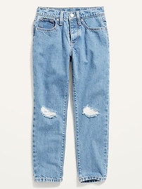 View large product image 4 of 4. High-Waisted O.G. Straight Built-In Tough Light-Wash Distressed Jeans for Girls