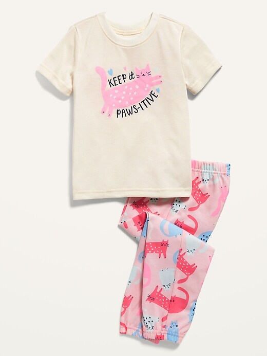 View large product image 1 of 1. Unisex Loose-Fit Graphic Pajama Set for Toddler & Baby