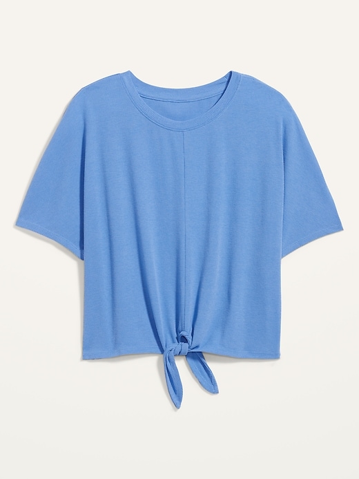 L'image numéro 5 présente Haut UltraLite Performance en tricot côtelé à ourlet noué pour femme